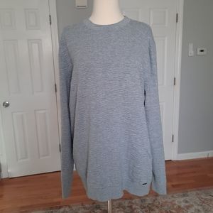 Hugo Boss gray crewneck textured sweater